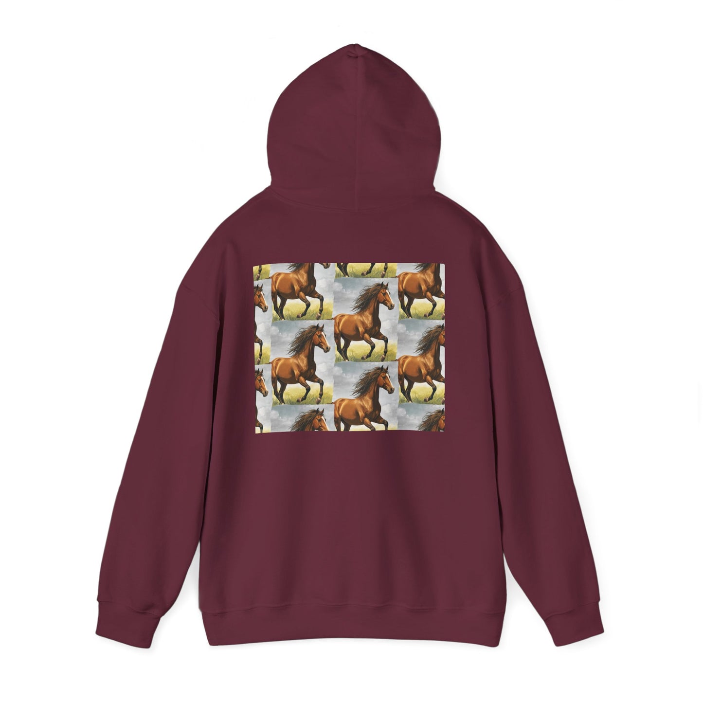 Brown Horse Pattern Hoodie | Galloping Horse Repeat Design