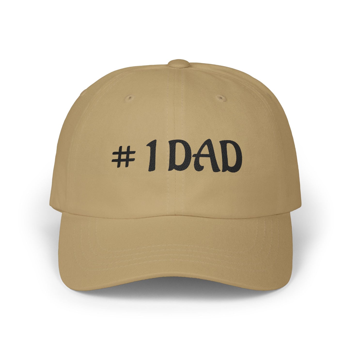 1 Dad Embroidered Dad Cap | White Baseball Hat