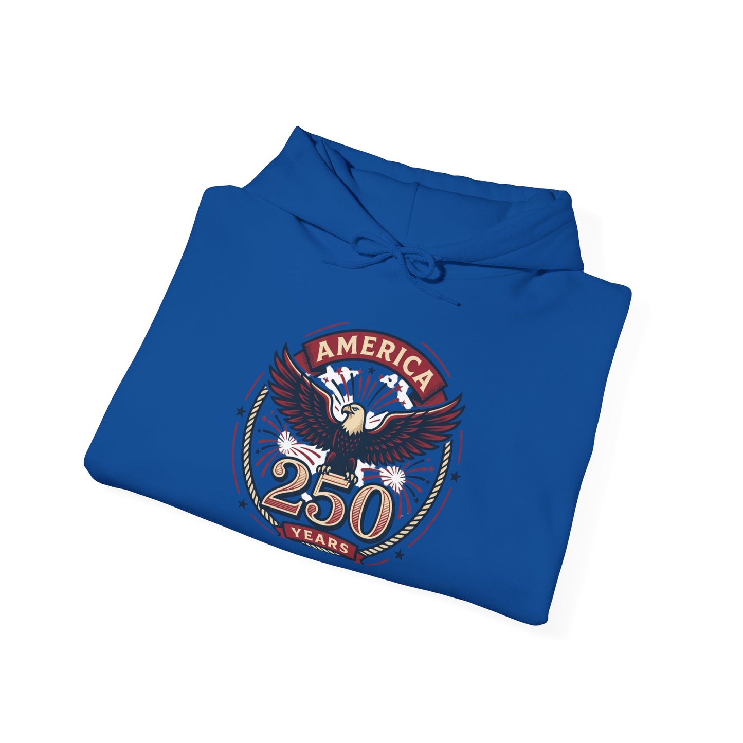 America 250 Years Eagle Graphic Hoodie | Fireworks Backprint