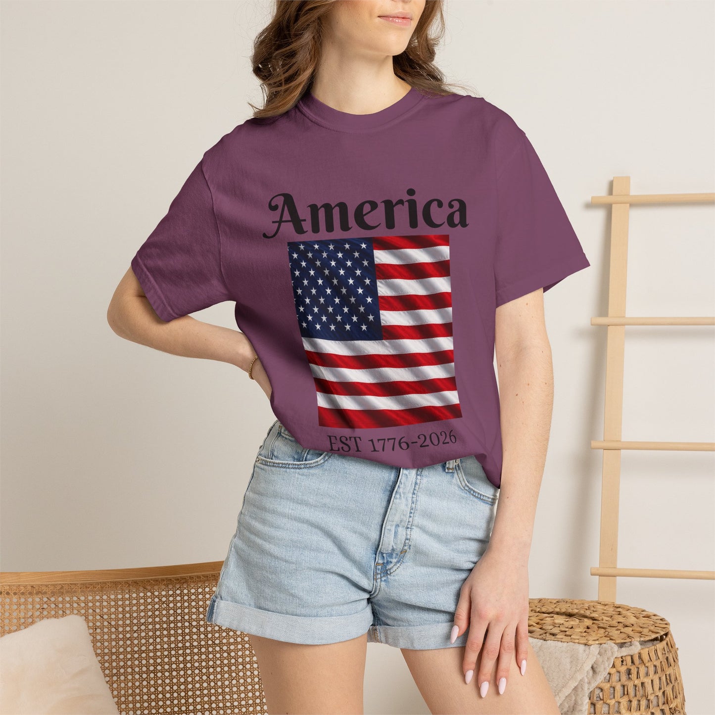 America Flag EST 1776-2026 T-Shirt | 250 Years Eagle Back Graphic