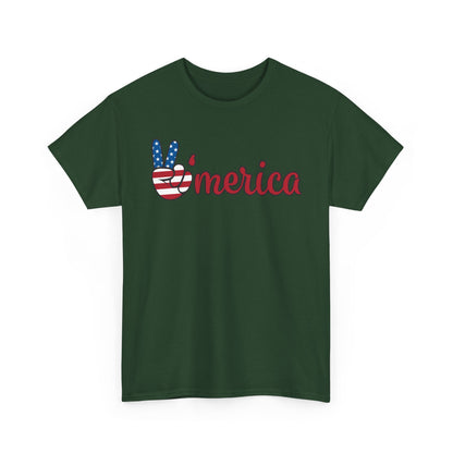 Merica Peace Hand graphic Tee | American Flag Popsicle back, Patriotic Fourth of July