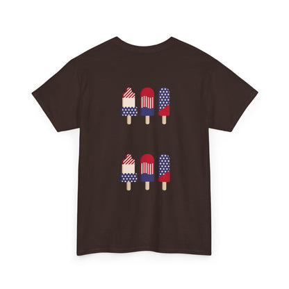 Merica Peace Hand graphic Tee | American Flag Popsicle back, Patriotic Fourth of July