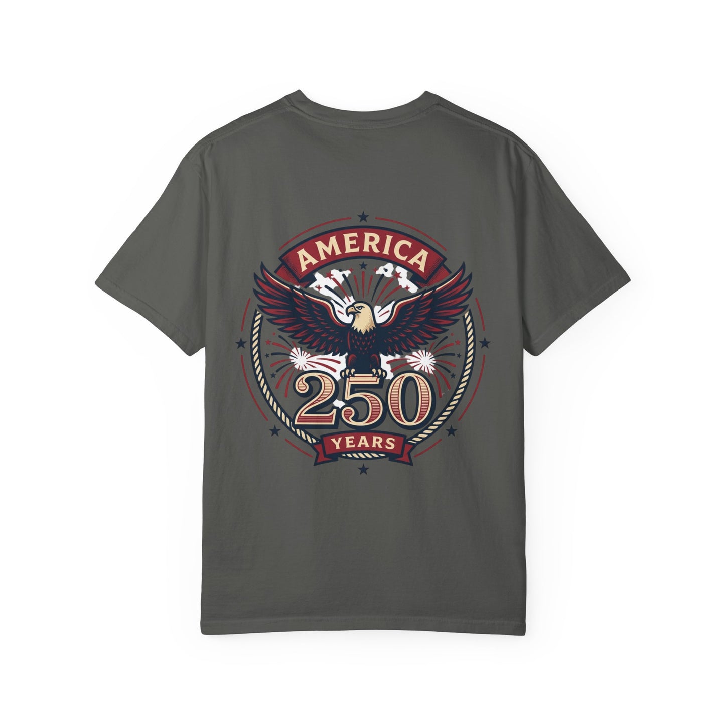 America Flag EST 1776-2026 T-Shirt | 250 Years Eagle Back Graphic