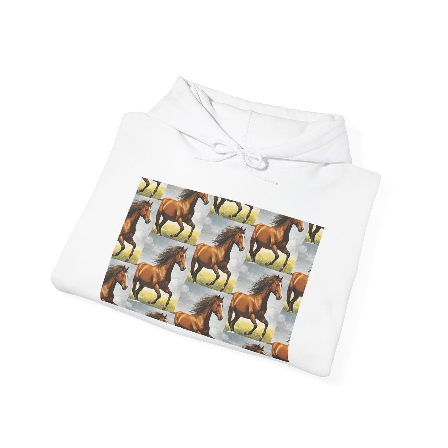 Brown Horse Pattern Hoodie | Galloping Horse Repeat Design