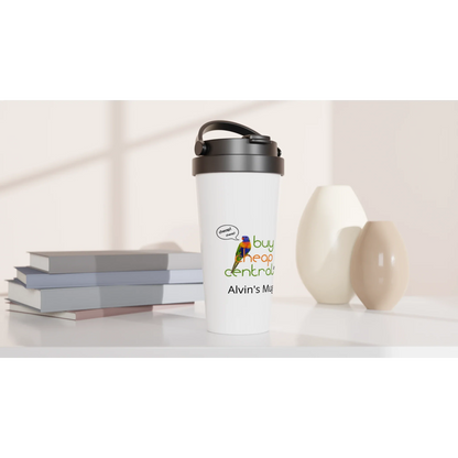 White 15oz Stainless Steel Travel Mug