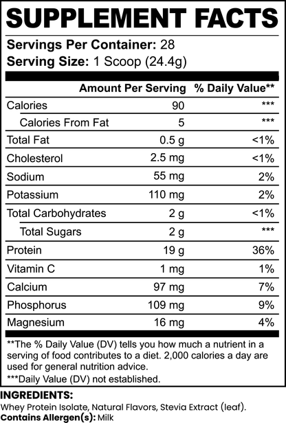 Pure 100% Whey Protein Isolate (Vanilla)