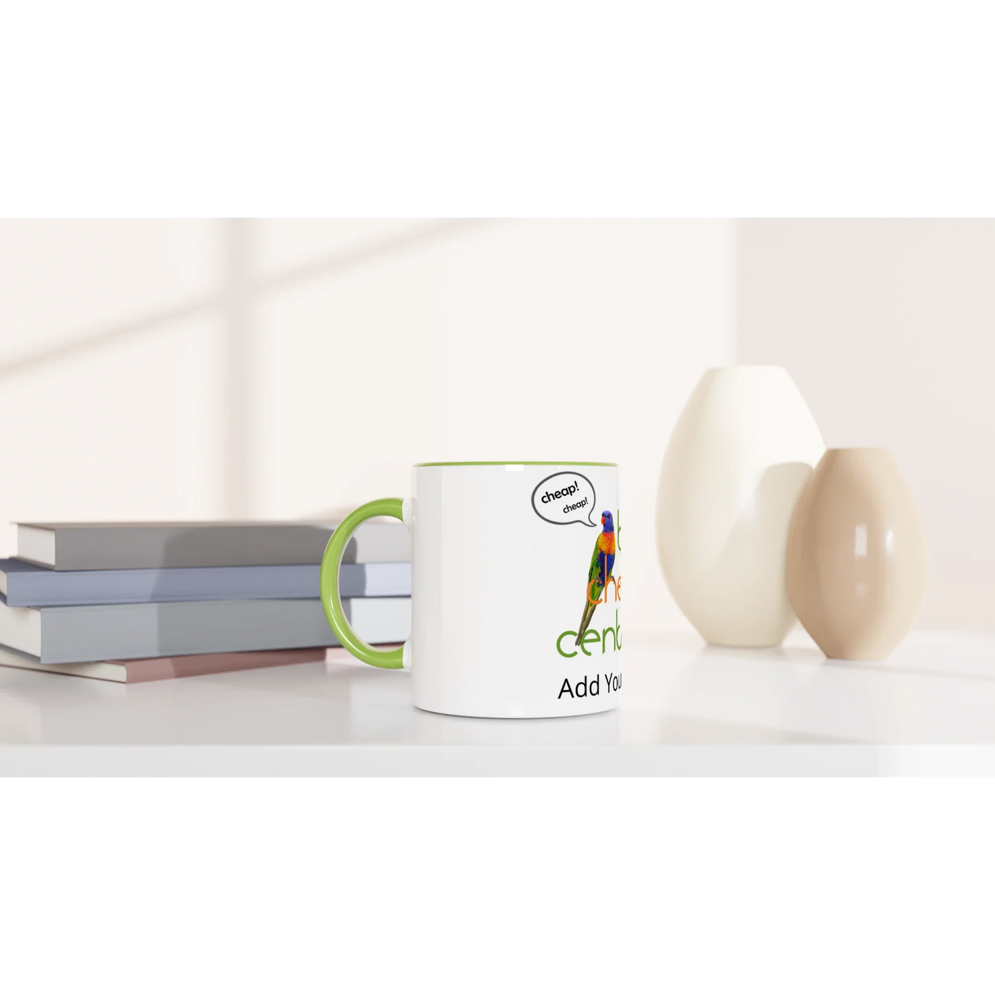 White 11oz Ceramic Mug with Color Inside
