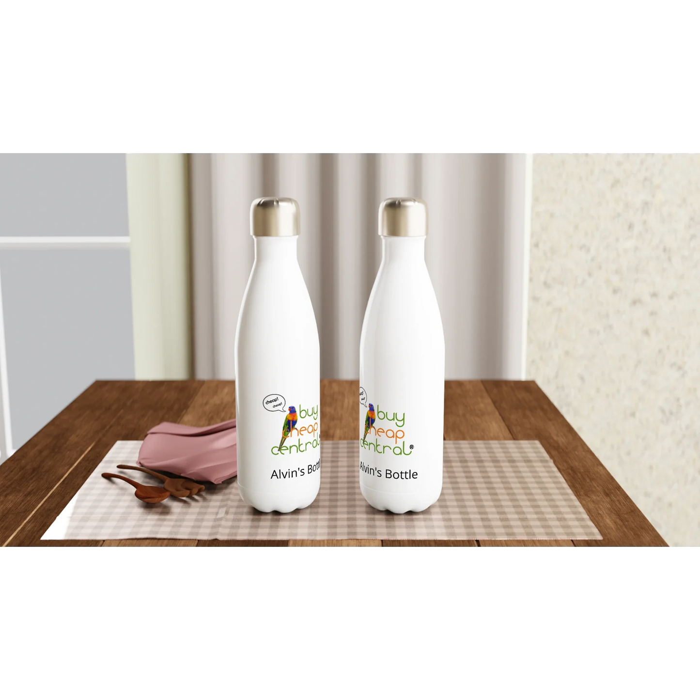 White 17oz Stainless Steel Water Bottle