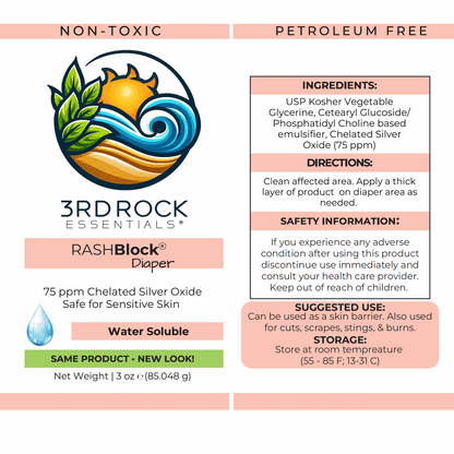 RASHBlock® Diaper 75ppm Silver Diaper Care Ointment - Water Soluble 3 oz