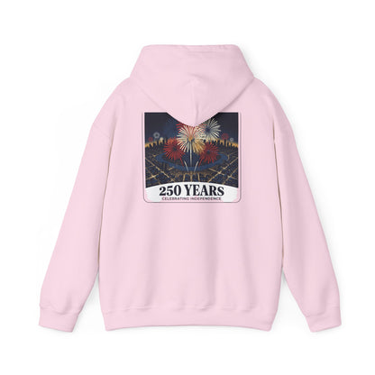 America 250 Years Eagle Graphic Hoodie | Fireworks Backprint