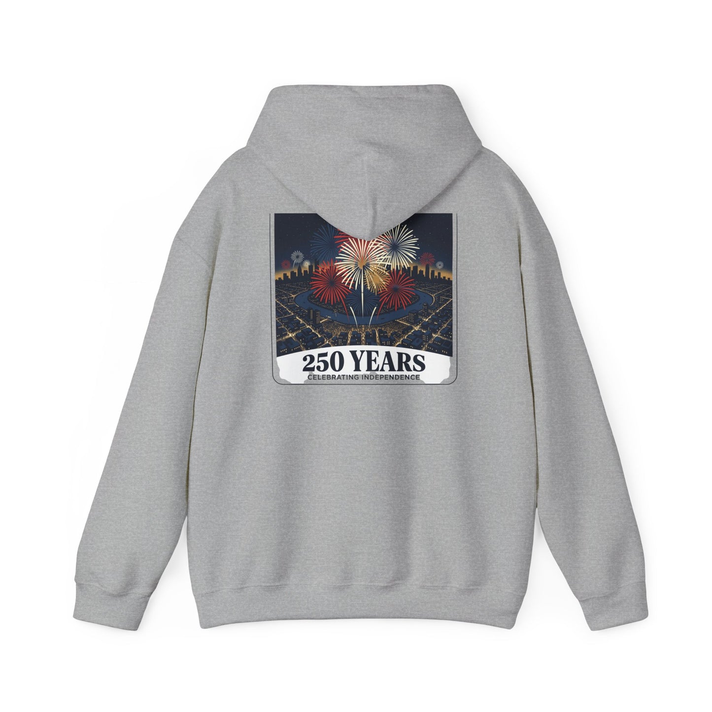 America 250 Years Eagle Graphic Hoodie | Fireworks Backprint