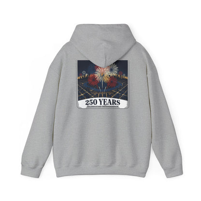 America 250 Years Eagle Graphic Hoodie | Fireworks Backprint