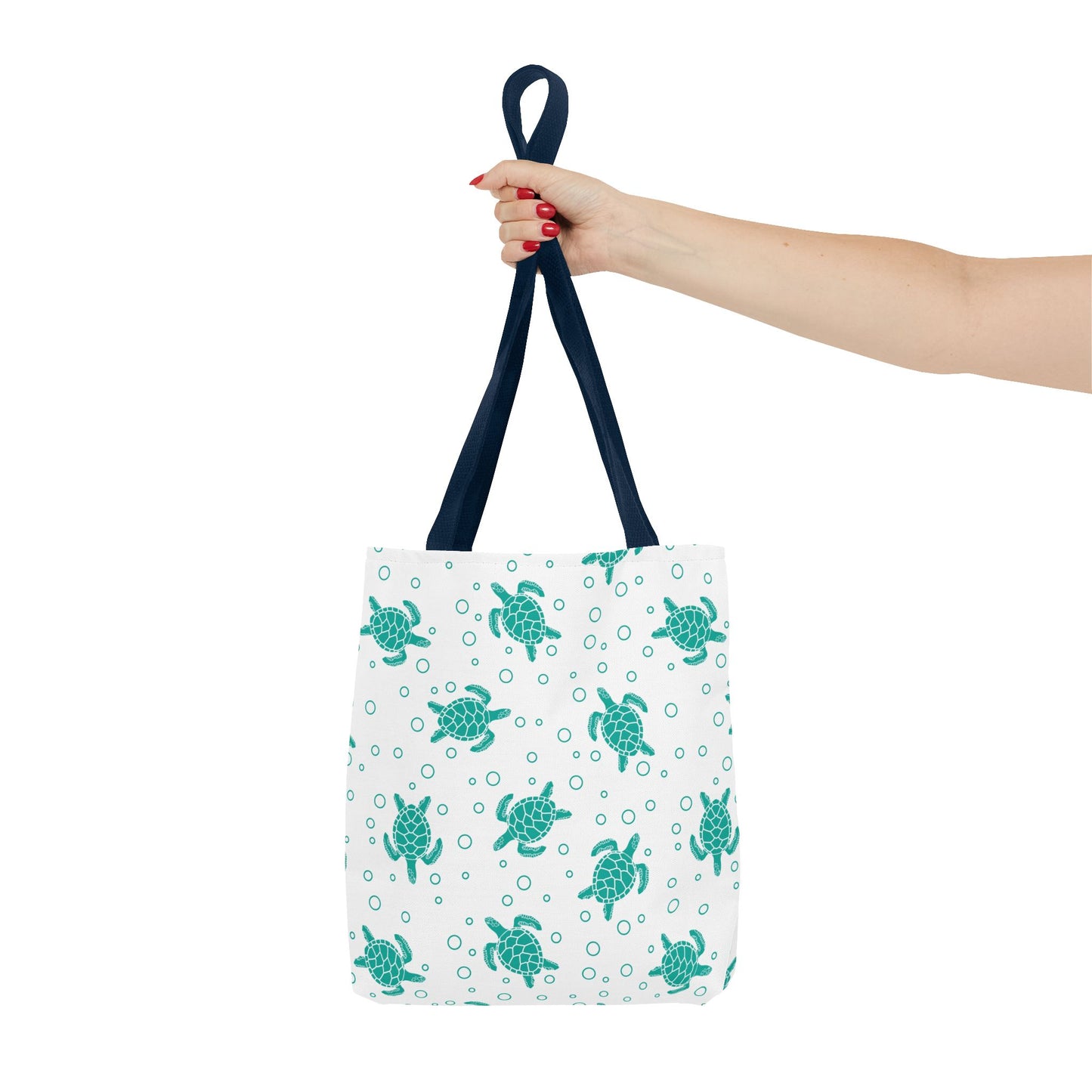 Teal Sea Turtle Pattern Tote Bag | Repeating Turtle Print