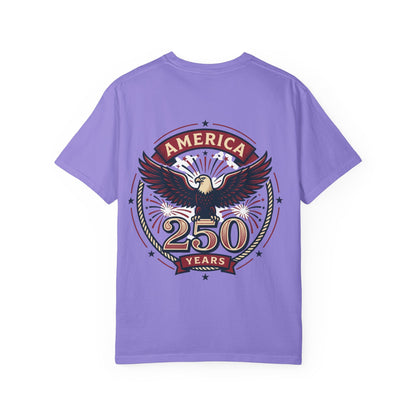 Patriotic Unisex T-Shirt, Celebrating America's 250th Anniversary, Vintage Eagle Design, Gift for Independence Day, USA Pride