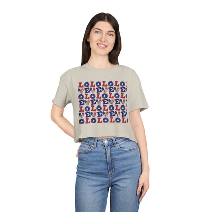 LOL Pattern Graphic Tee | Crop Top
