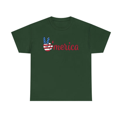 Merica Peace Hand graphic Tee | American Flag Popsicle back, Patriotic Fourth of July