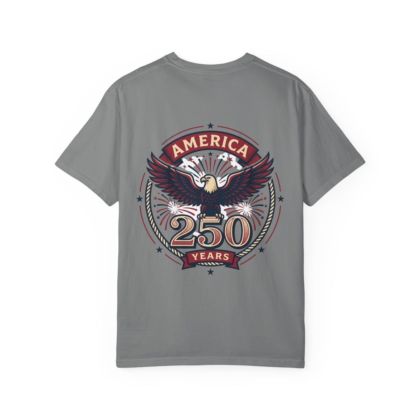 America Flag EST 1776-2026 T-Shirt | 250 Years Eagle Back Graphic