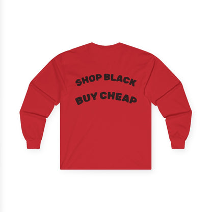 Unisex Long Sleeve Tee - Shop Black, Buy Cheap, Trendy Gift for Shoppers, Sustainable Fashion, Everyday Wear, Casual Style