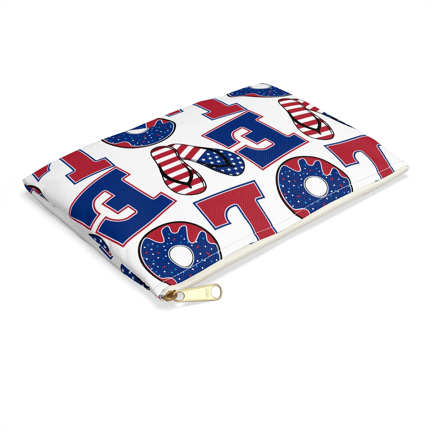 Patriotic LOVE pattern Accessory Pouch | American flag letters and icons