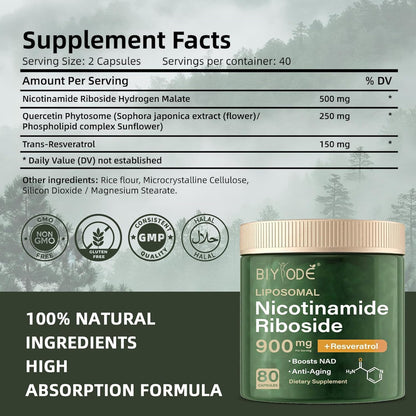 NAD+ with Liposomal Resveratrol – 900mg