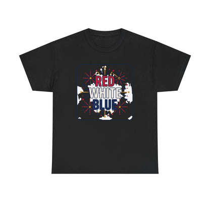 Red White Blue fireworks tee | Patriotic Fourth of July shirt