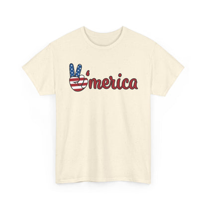 Merica Peace Hand graphic Tee | American Flag Popsicle back, Patriotic Fourth of July