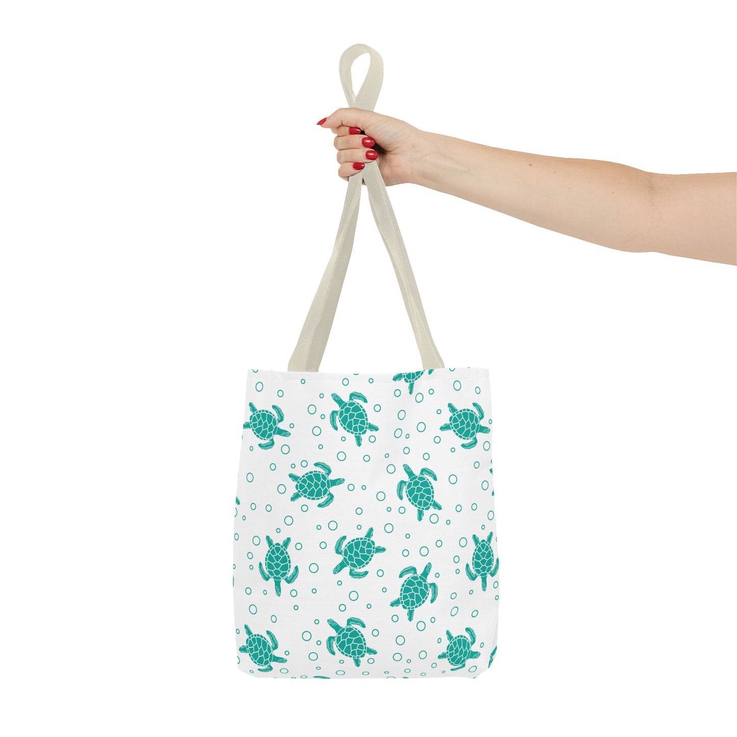 Teal Sea Turtle Pattern Tote Bag | Repeating Turtle Print