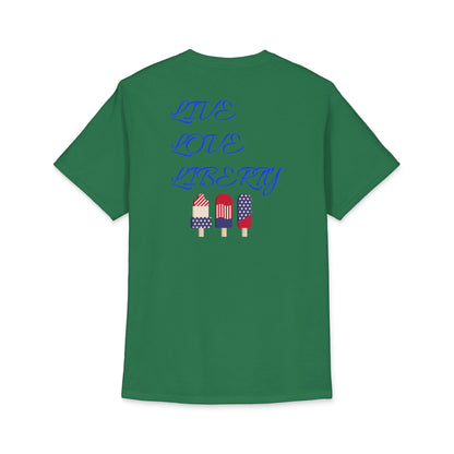 Live Love Liberty tee | Patriotic American flag donuts & popsicles | 4th of July