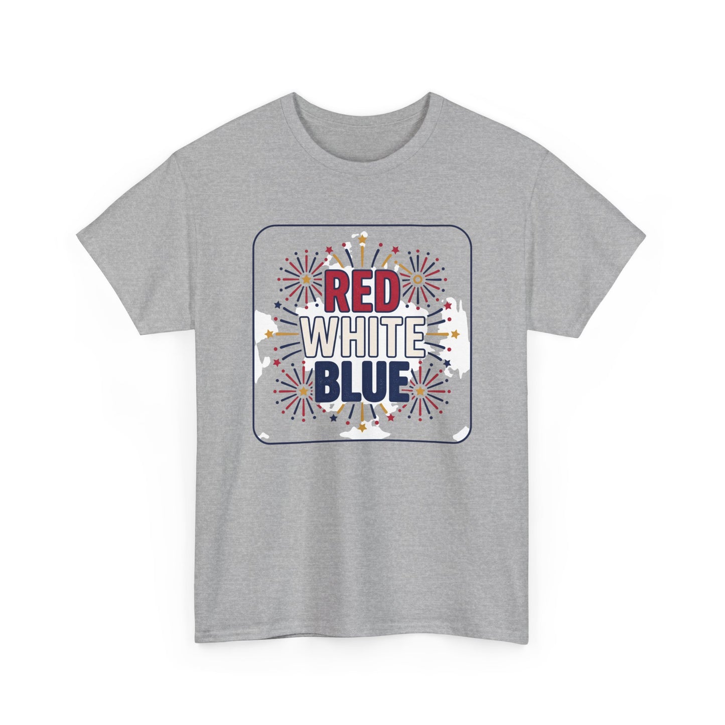 Red White Blue fireworks tee | Patriotic Fourth of July shirt