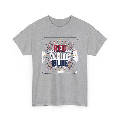 Red White Blue fireworks tee | Patriotic Fourth of July shirt