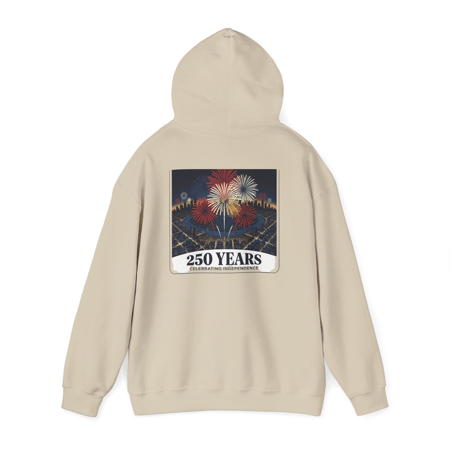 America 250 Years Eagle Graphic Hoodie | Fireworks Backprint