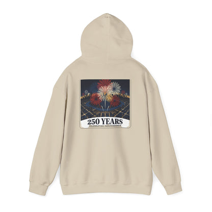 America 250 Years Eagle Graphic Hoodie | Fireworks Backprint