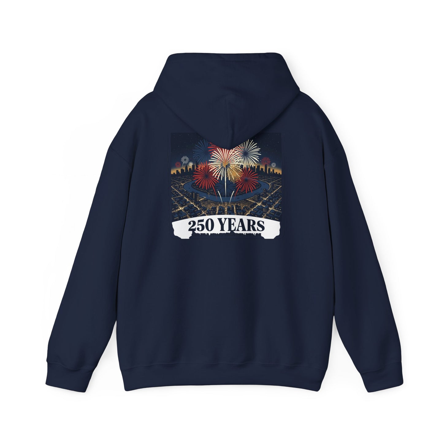 America 250 Years Eagle Graphic Hoodie | Fireworks Backprint