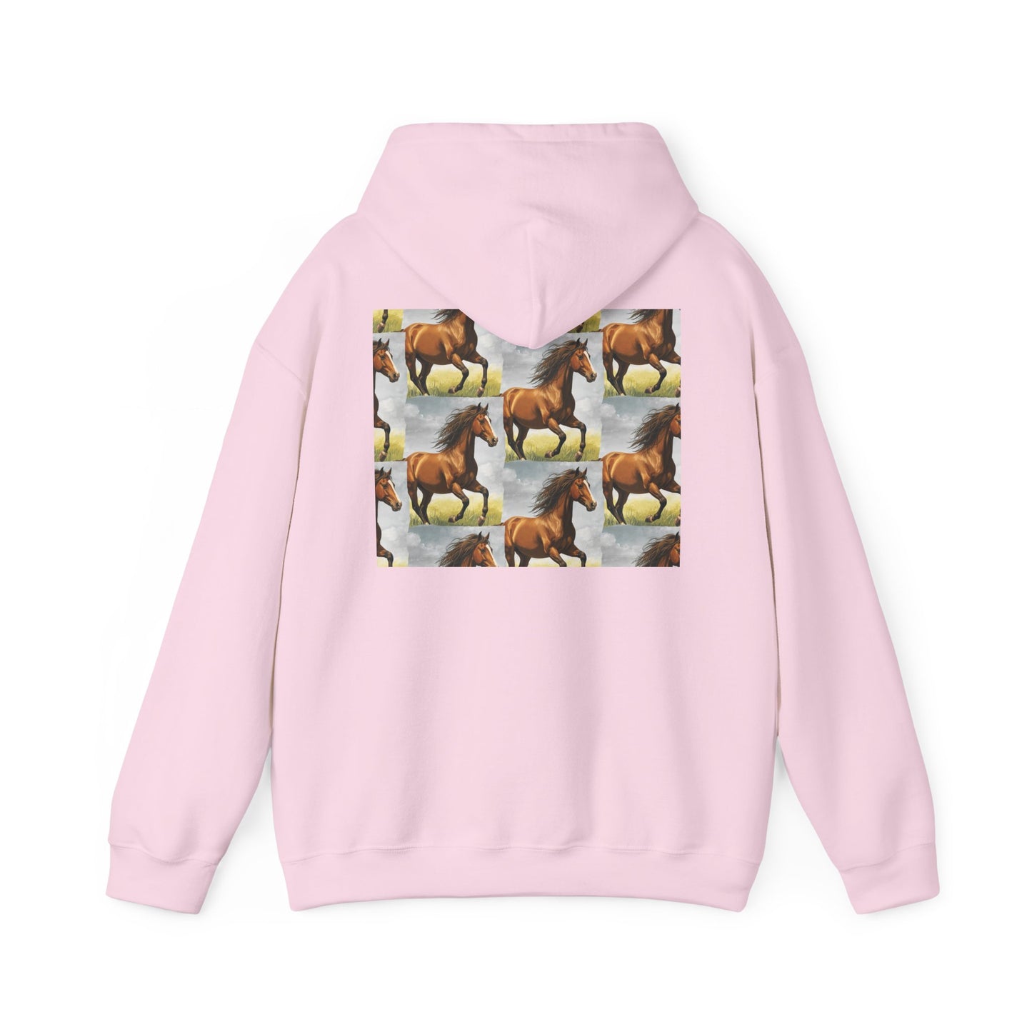 Brown Horse Pattern Hoodie | Galloping Horse Repeat Design