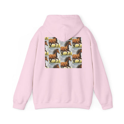 Brown Horse Pattern Hoodie | Galloping Horse Repeat Design
