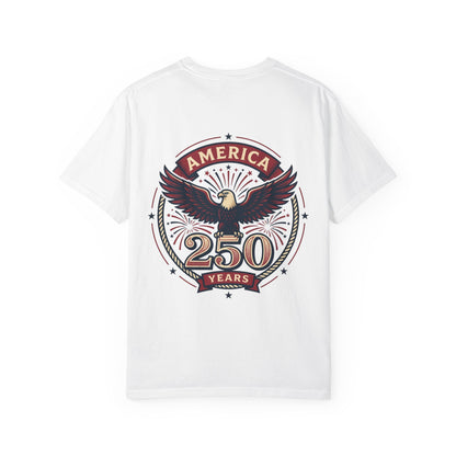 America Flag EST 1776-2026 T-Shirt | 250 Years Eagle Back Graphic