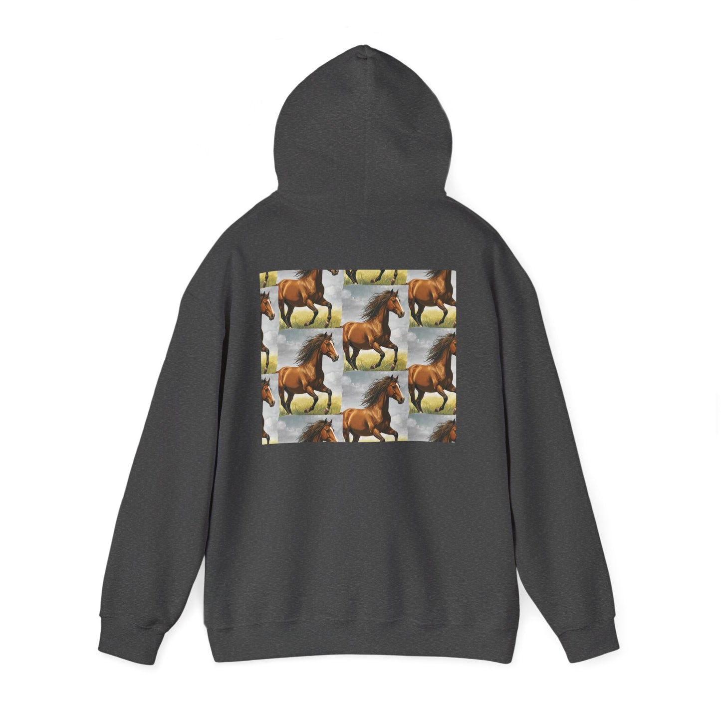 Brown Horse Pattern Hoodie | Galloping Horse Repeat Design