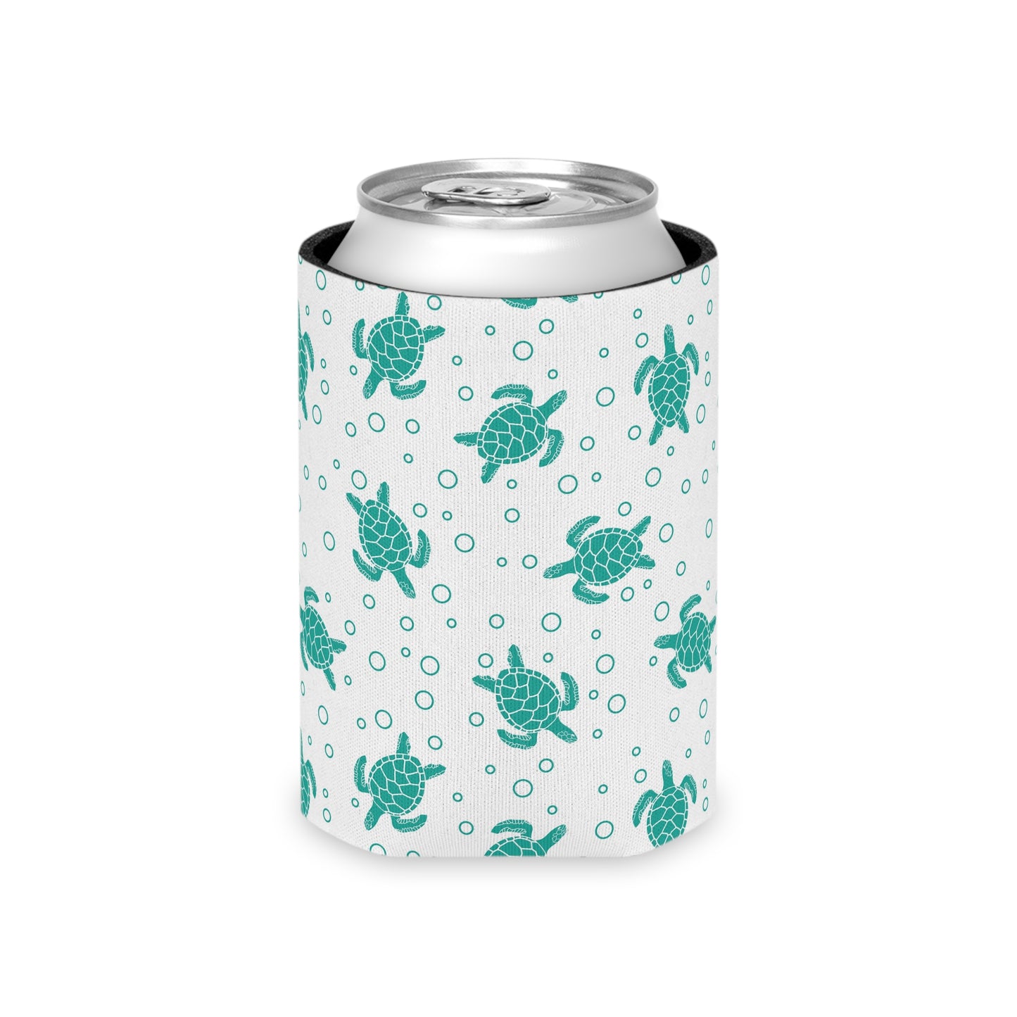 Turquoise Sea Turtles Can Cooler | Turtle Pattern Beverage Sleeve