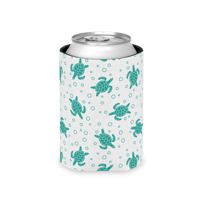 Turquoise Sea Turtles Can Cooler | Turtle Pattern Beverage Sleeve