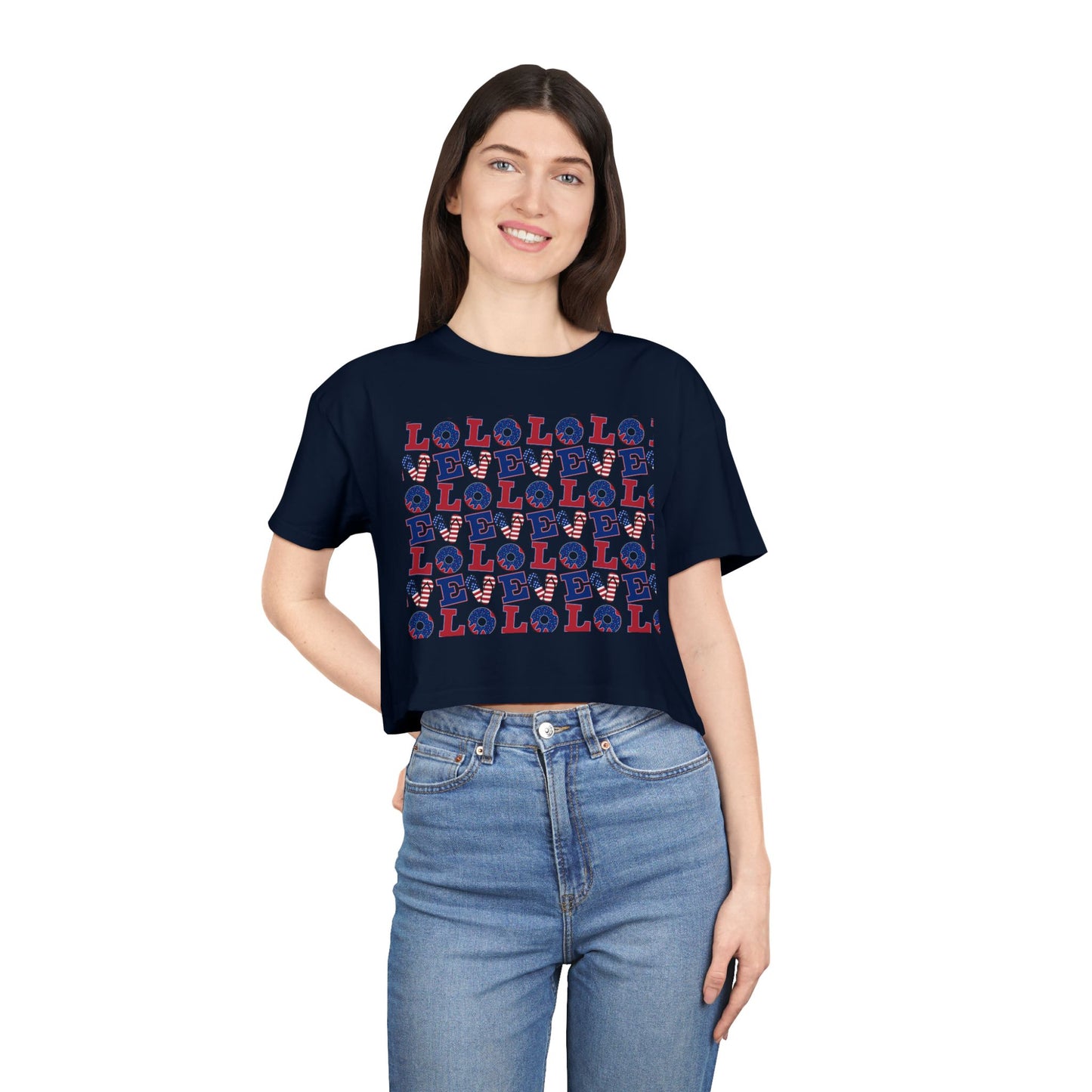 LOL Pattern Graphic Tee | Crop Top