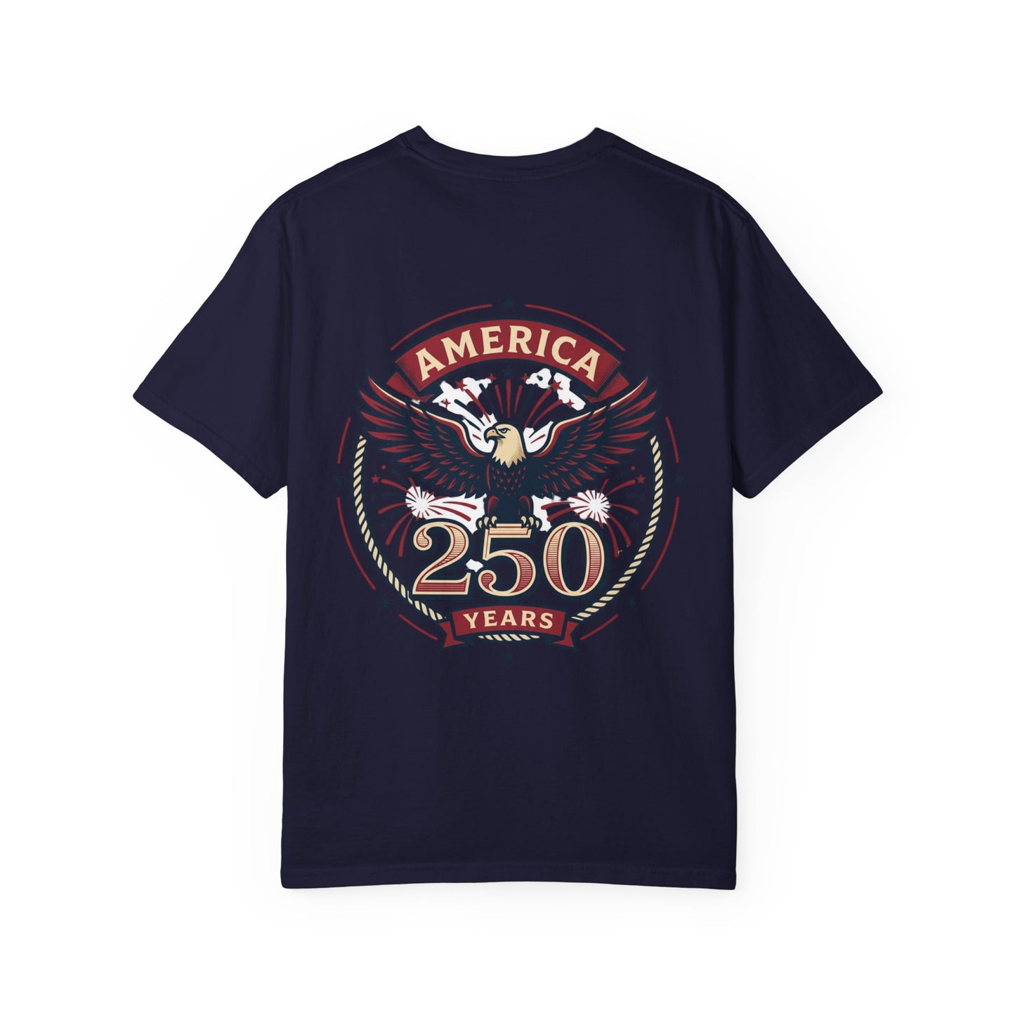 America Flag EST 1776-2026 T-Shirt | 250 Years Eagle Back Graphic