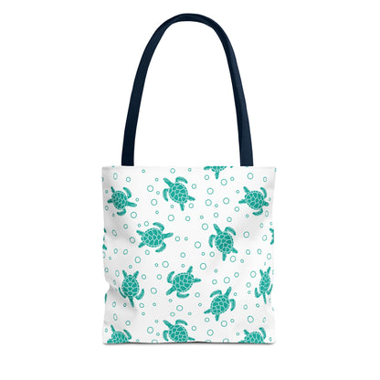 Teal Sea Turtle Pattern Tote Bag | Repeating Turtle Print