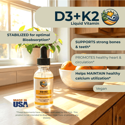 Vitamin D3 + K2 - Liquid Supplement (Chelated) — 1 fl oz