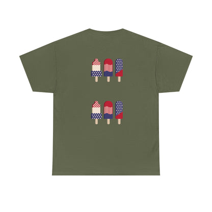 Merica Peace Hand graphic Tee | American Flag Popsicle back, Patriotic Fourth of July