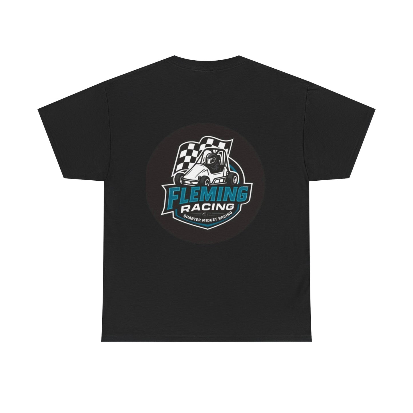 Fleming Racing Logo T-Shirt | Vintage Sprint Car Graphic, Checkered Flag