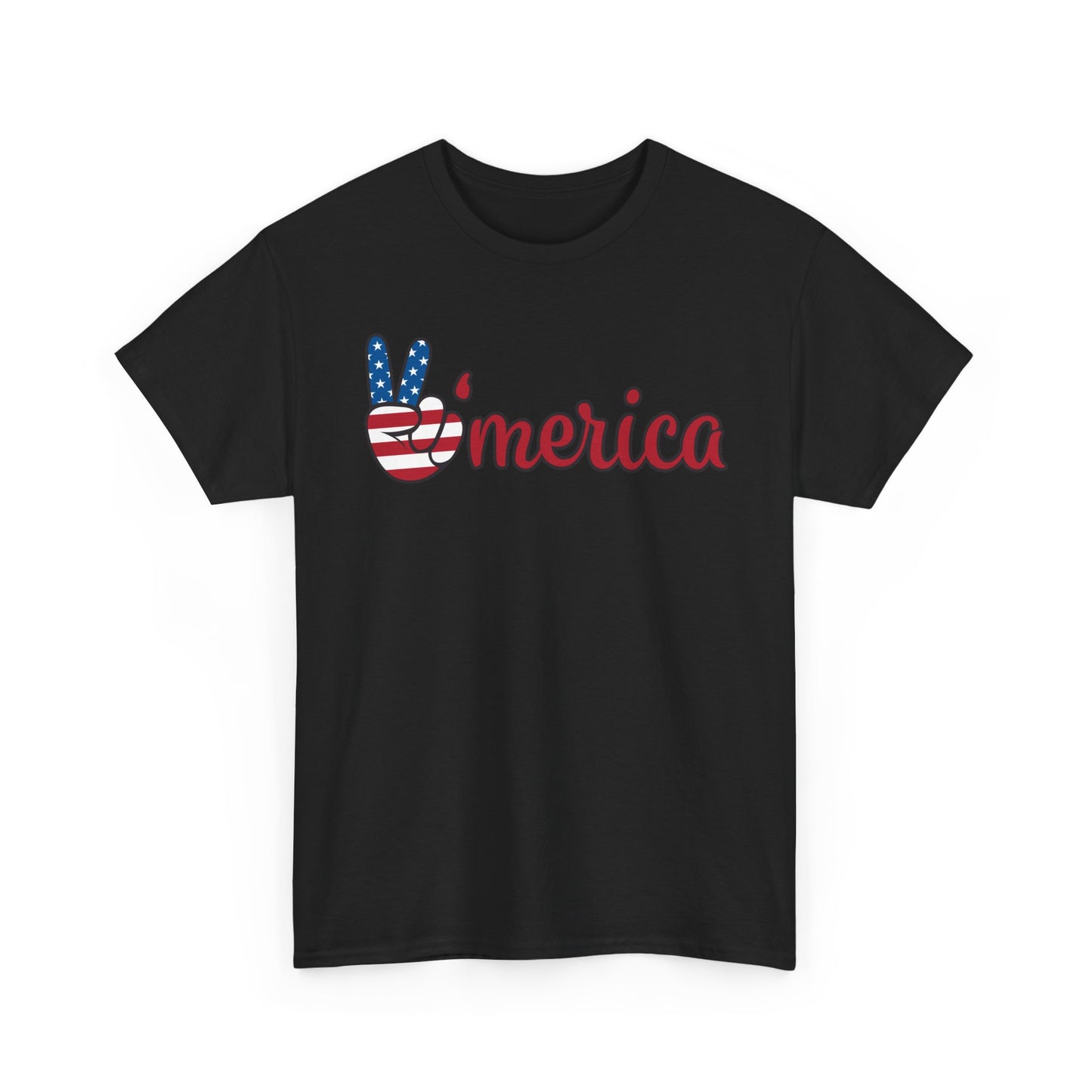 Merica Peace Hand graphic Tee | American Flag Popsicle back, Patriotic Fourth of July