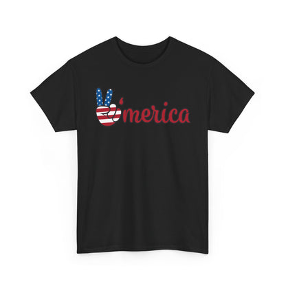 Merica Peace Hand graphic Tee | American Flag Popsicle back, Patriotic Fourth of July