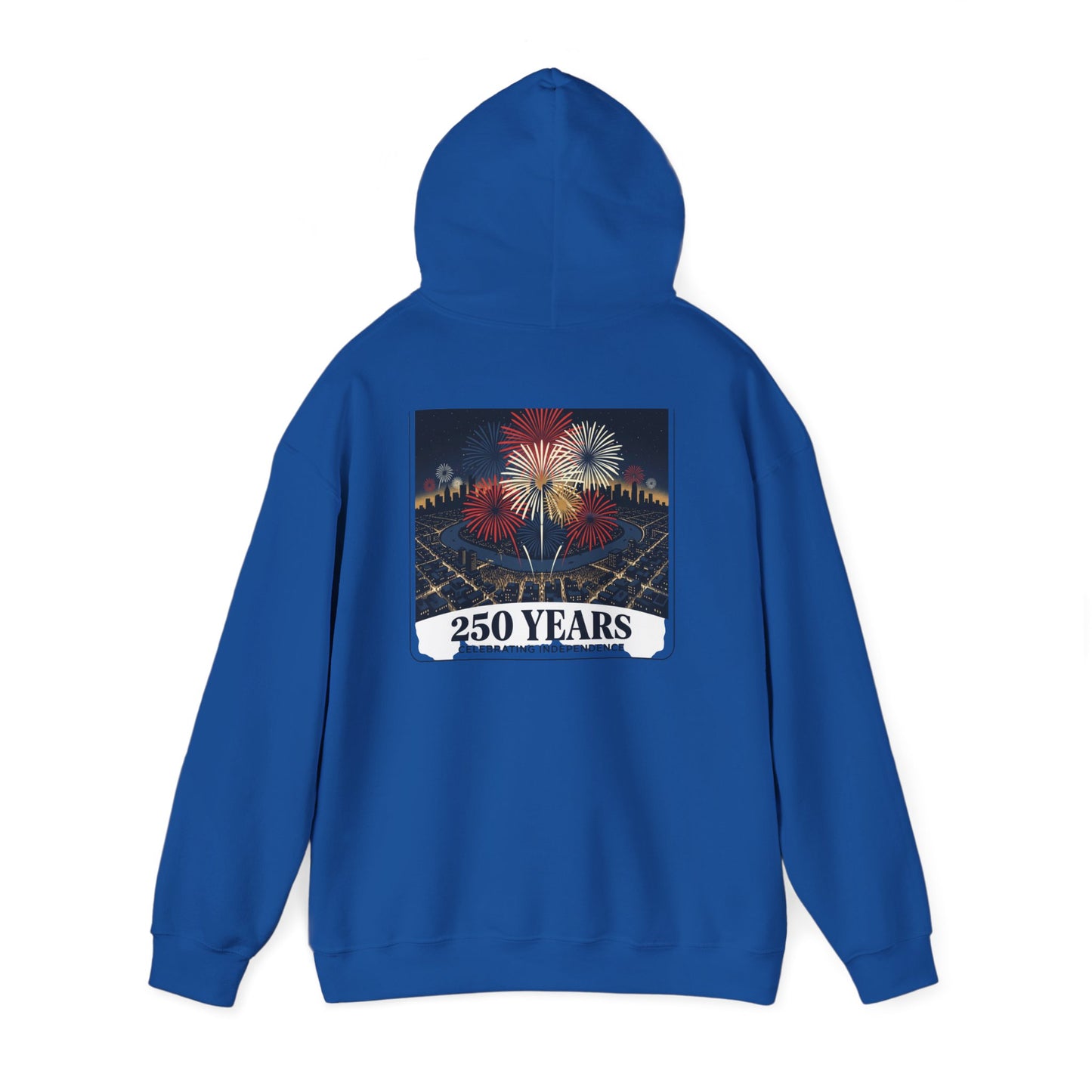 America 250 Years Eagle Graphic Hoodie | Fireworks Backprint