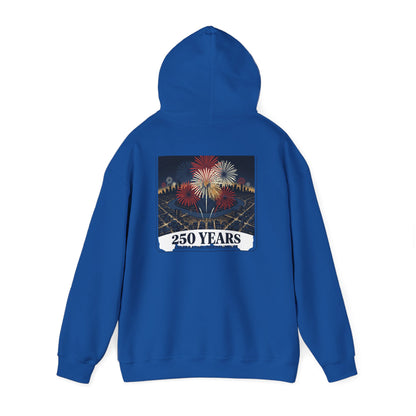 America 250 Years Eagle Graphic Hoodie | Fireworks Backprint