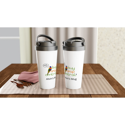 White 15oz Stainless Steel Travel Mug